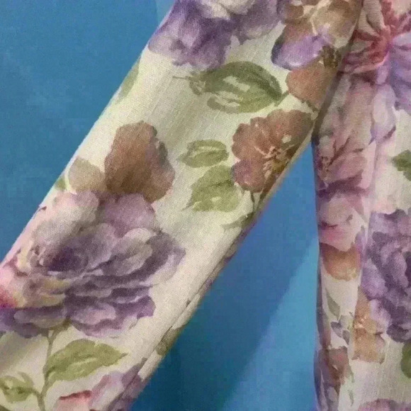 Women Alfred Dunner floral blazer jacket L chartreuse green Spring fall leisure - Picture 3 of 11